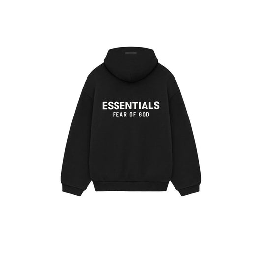 Fear of God Essentials Zip-Up Hoodie Jet Black (SS25)