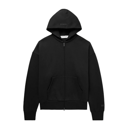Fear of God Essentials Zip-Up Hoodie Jet Black (SS25)