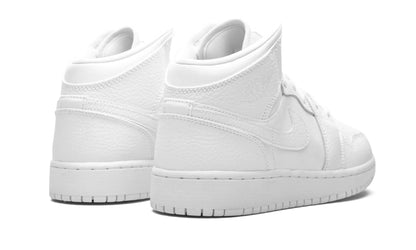 Jordan 1 Mid "Triple White Tumbled Leather"