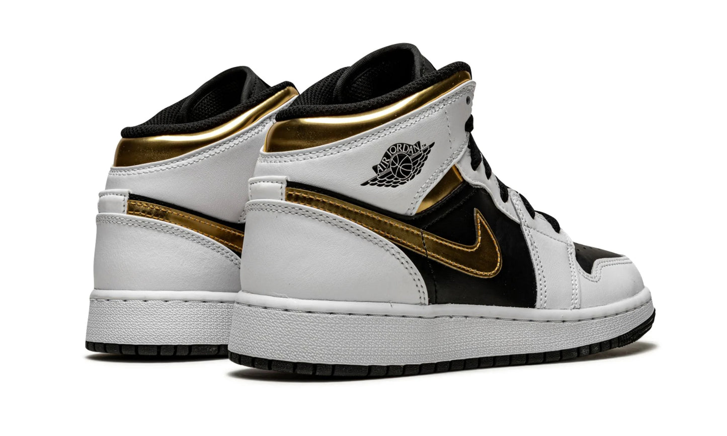 Jordan 1 Mid "White Gold Black"