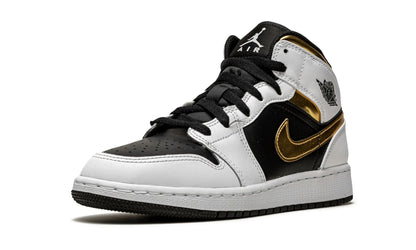 Jordan 1 Mid "White Gold Black"