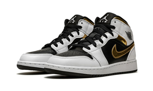 Jordan 1 Mid "White Gold Black"